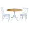 International Concepts 42 in. Dual Drop Leaf Table with 2 Cross Back Dining Chairs - 3 Piece Dining Set K02-42DP-C08-613P - alternate 1